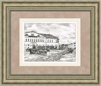 Сергиев Посад: Старая гостиница, литография Константина Юона