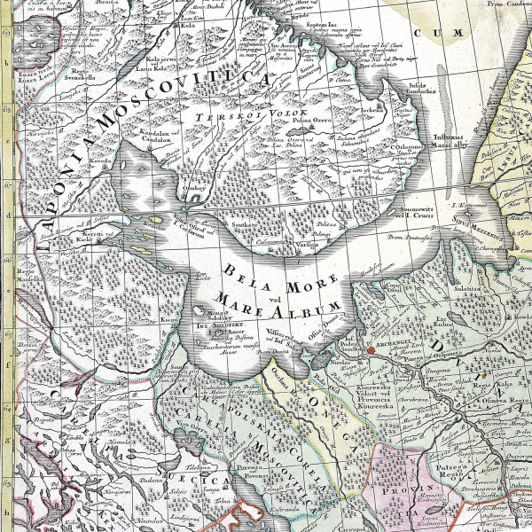 старинная карта "империя московитов", картографа маттиаса зойтера, 1730 год
