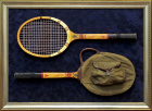 Винтажные теннисные ракетки Eterna оформленные в панно