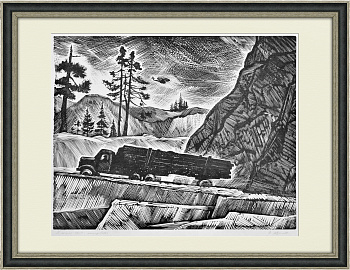 Лесовоз на русском Севере. Большая линогравюра А.И. Авдышева Лесовоз на русском Севере. Большая линогравюра А.И. Авдышева