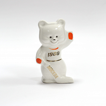 Мишка-хоккеист. Чемпионат мира по хоккею 1986 года. Советский фаянс ЗиК Конаково