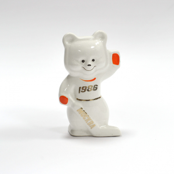 Мишка-хоккеист. Чемпионат мира по хоккею 1986 года. Советский фаянс ЗиК Конаково