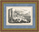 Национальный стрелковый фестиваль в Турине, 1863 г., старинная гравюра