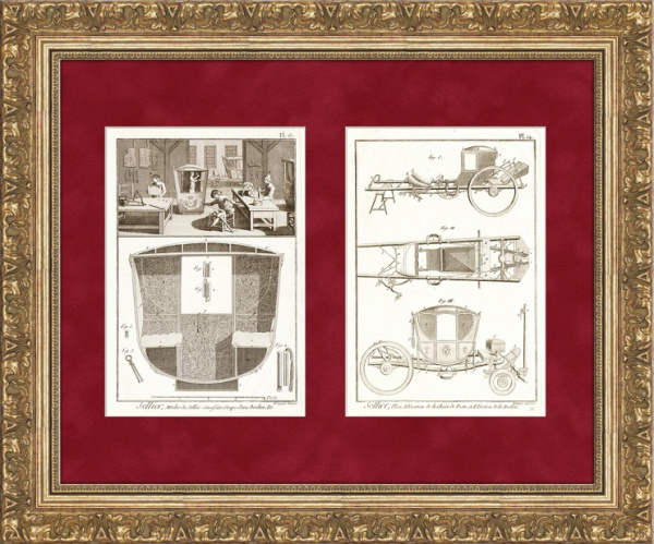 Каретная мастерская, кузовной цех. Старинная французская гравюра Каретная мастерская, кузовной цех. Старинная французская гравюра