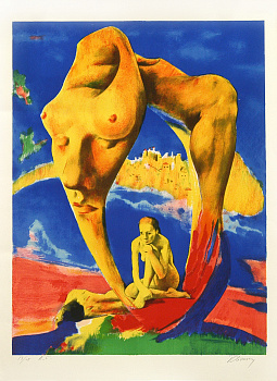 Сюрреалистическая композиция, авторская литография М. Клионского Сюрреалистическая композиция, авторская литография М. Клионского