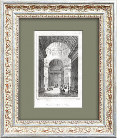Казанский собор в Санкт-Петебурге, интерьер. Старинная гравюра
