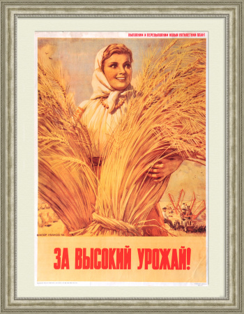 За высокий урожай! Большой плакат СССР