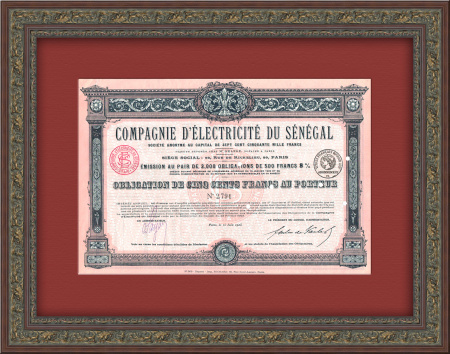 Электричество, колониальная французская акция Сенегала 1923 года
