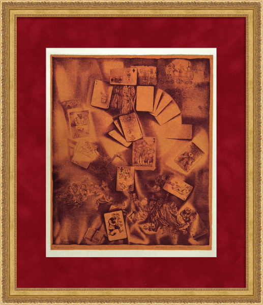 Игра в карты, большая литография