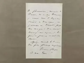 Виктор Гюго, рукописное письмо с автографом с полной подписью, Париж, 13 мая, год не известен.