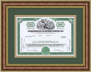 Акции нефтеперерабатывающей компании Commonwealth Oil Refining Company, Inc., 1968 год