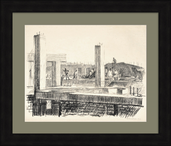 На строительстве. Узбекистан. Редкая гравюра 1943 года Политику, чиновнику, дипломату на строительстве. узбекистан. редкая гравюра 1943 года