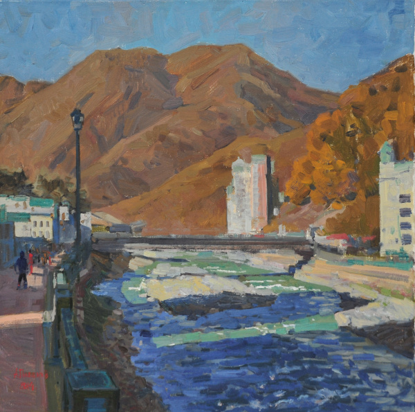 Вечерние тени. Роза Хутор. Авторская живопись