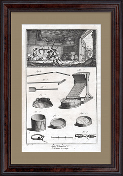 Заготовка зерна в 18 веке. Старинная гравюра