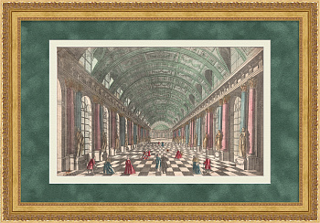В галерее, Санкт-Петербург. Старинная гравюра конца 18 века В галерее, Санкт-Петербург. Старинная гравюра конца 18 века
