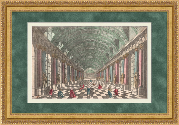 В галерее, Санкт-Петербург. Старинная гравюра конца 18 века В галерее, Санкт-Петербург. Старинная гравюра конца 18 века