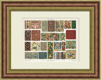 Европейские и восточные ткани, цветная литография