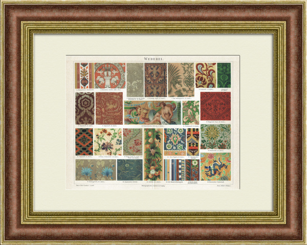 Европейские и восточные ткани, цветная литография