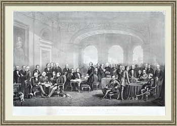 Виднейшие деятели Великобритании. Большая гравюра в раме Виднейшие деятели Великобритании. Большая гравюра в раме