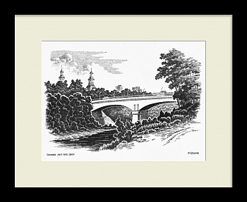 Смоленск, мост через Днепр. Винтажная графика