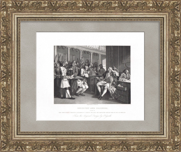 Судебный исполнитель и просящий о помиловании. Гравюра с картины Хогарта