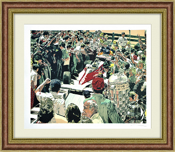 Гонки IndyCar в США, финиш победителя. Авторская лимитированная литография