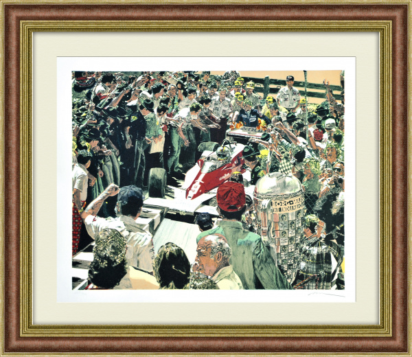 Гонки IndyCar в США, финиш победителя. Авторская лимитированная литография