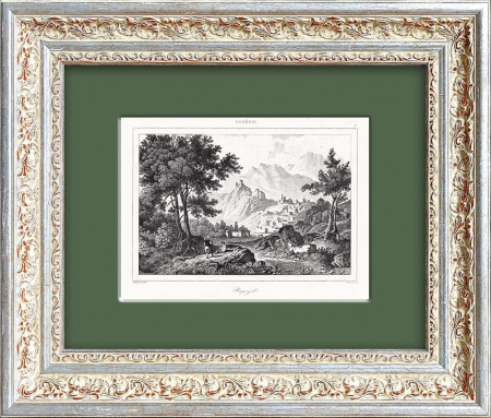 Армения, вид на город Баязит. Гравюра 1838 года