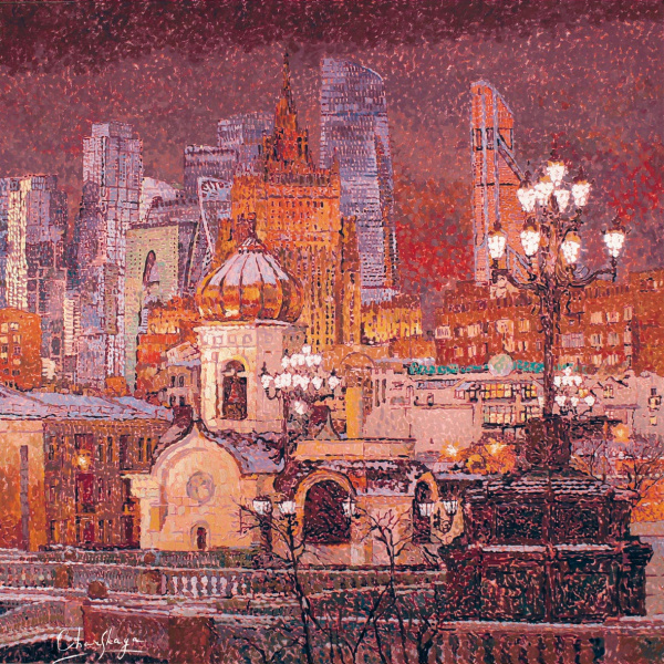 Церковь Преображения Господня в комплексе храма Христа Спасителя. Большая картина, живопись Церковь Преображения Господня в комплексе храма Христа Спасителя. Большая картина, живопись