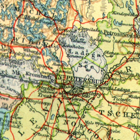 "европейская россия", довоенная политическая карта с указанием железных дорог, 1930 г.