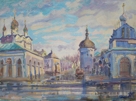 Теплая зима в Ростове Великом. Авторская, современная живопись