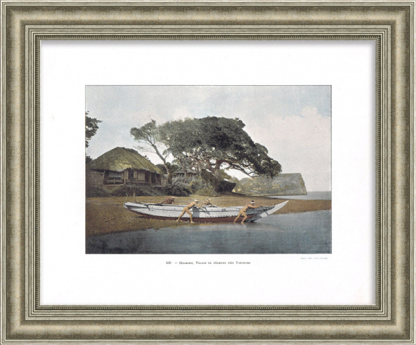 Рыбаки в деревне недалеко от Иокогамы, Япония. Старинная фототипия