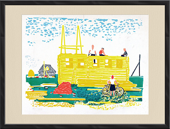 Дом строят. Авторская линогравюра Г. Молчановой Дом строят. Авторская линогравюра Г. Молчановой