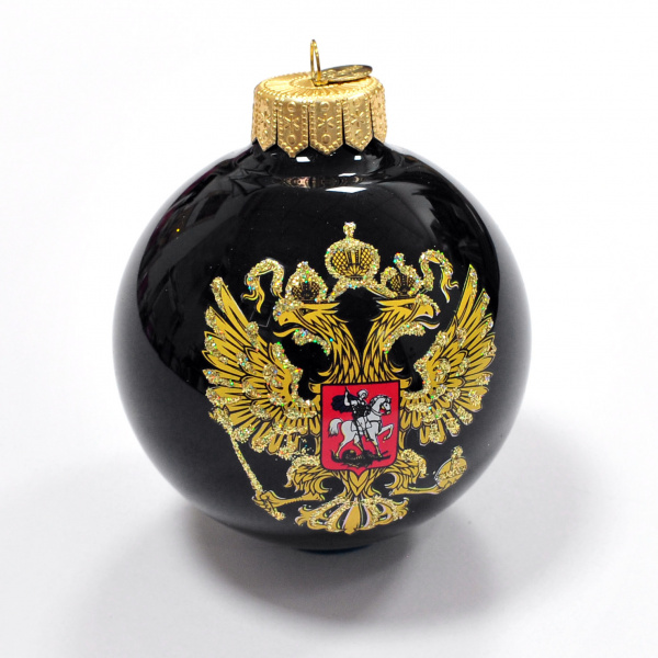 новогодний подарок: шар "россия. герб" в эксклюзивном гравированном кейсе