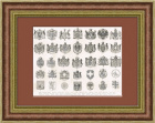 Государственные гербы Европы, Азии, Америки, Австралии в 19 веке, антикварная гравюра