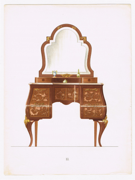Туалетный стол,  старинная хромолитография
