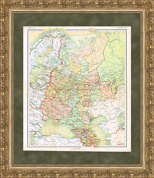 Европейская Россия, старинная карта, 1928 г., кабинетный формат