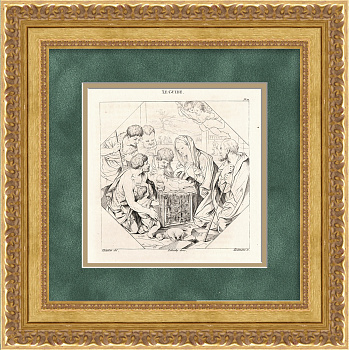 Поклонение пастухов. Старинная гравюра