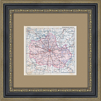 Карта московской области с железными дорогами, миниатюрная