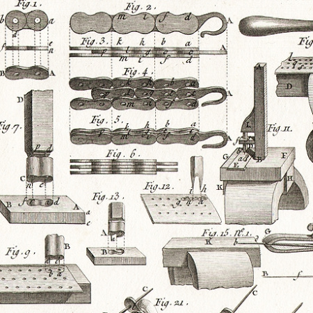 изготовление цепей. старинные гравюры в рамах, 18 век