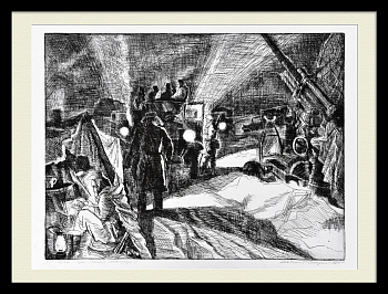 Ладога - Дорога жизни. Большая, авторская гравюра