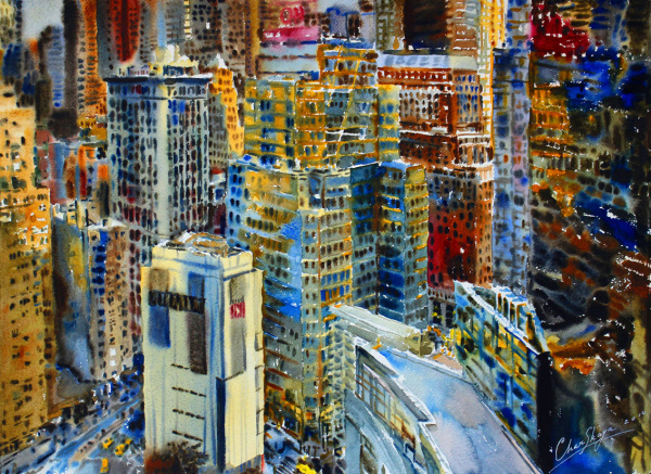 Нью-Йорк: Музей искусства и дизайна. Авторская акварель Нью-Йорк: Музей искусства и дизайна. Авторская акварель