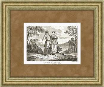 Калмыкские татары, старинная гравюра на меди