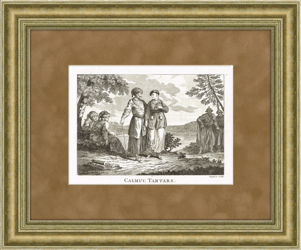 Калмыкские татары, старинная гравюра на меди