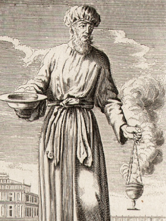 первосвященник в день искупления, гравюра на меди от 1760 г. редкость!