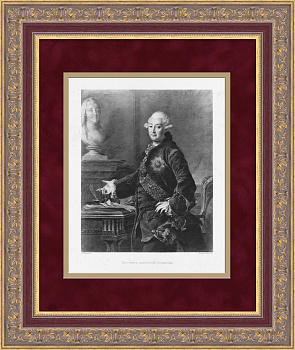 Портрет князя А.М. Голицына. Гравюра с картины Левицкого