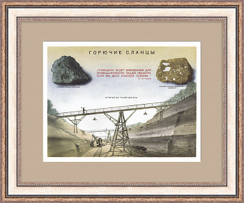 Добыча горючих сланцев. Советский плакат