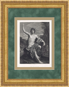 Иоанн Креститель, старинная гравюра 19 века