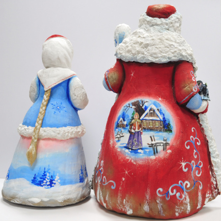 новогодний набор: большой дед мороз (65 см) и снегурочка