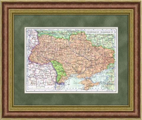 Украинская и Молдавская ССР, карта 1955 г.